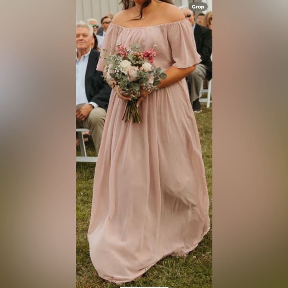 Revelry Pink Pleated Sweetheart Neckline bridesmaids dress size 14